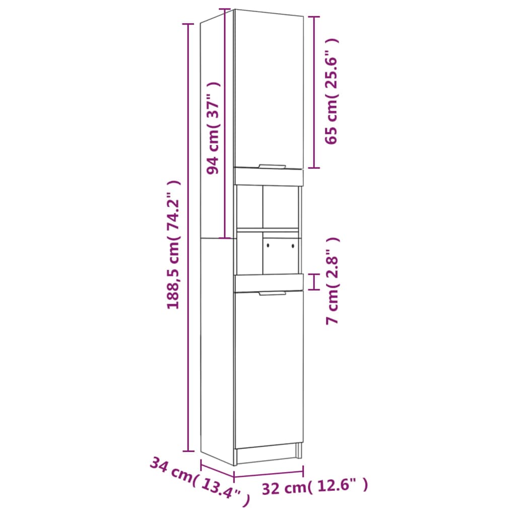 vidaXL 5dílná sada koupelnových skříněk kouřový dub kompozitní dřevo