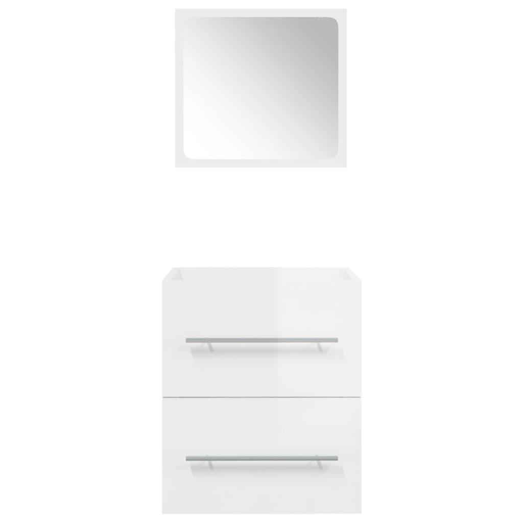 vidaXL Koupelnová skříňka se zrcadlem bílá s leskem 41 x 38,5 x 48 cm