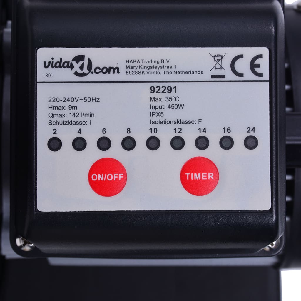 vidaXL Pískové filtrační čerpadlo s časovačem 450 W 25 l