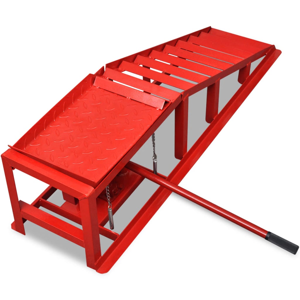 vidaXL Nájezdové rampy pro opravu automobilu 2 ks ocelové červené