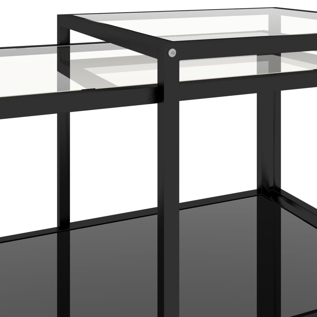 vidaXL Čajové stolky 2 ks tvrzené sklo černé