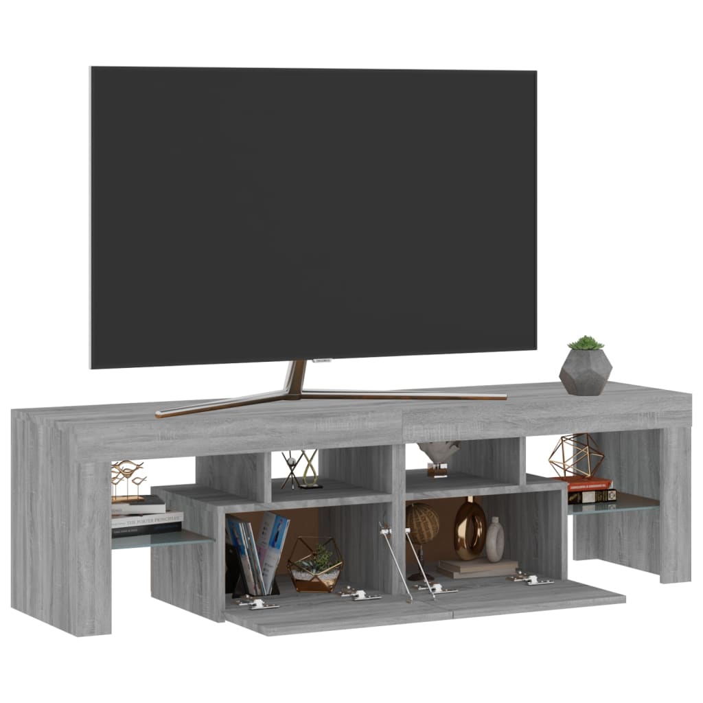 vidaXL TV skříňka s LED osvětlením šedá sonoma 140 x 36,5 x 40 cm