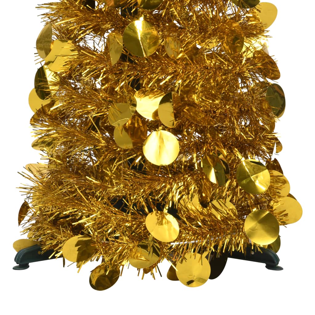vidaXL Pop-up umělý vánoční stromek zlatý 120 cm PET