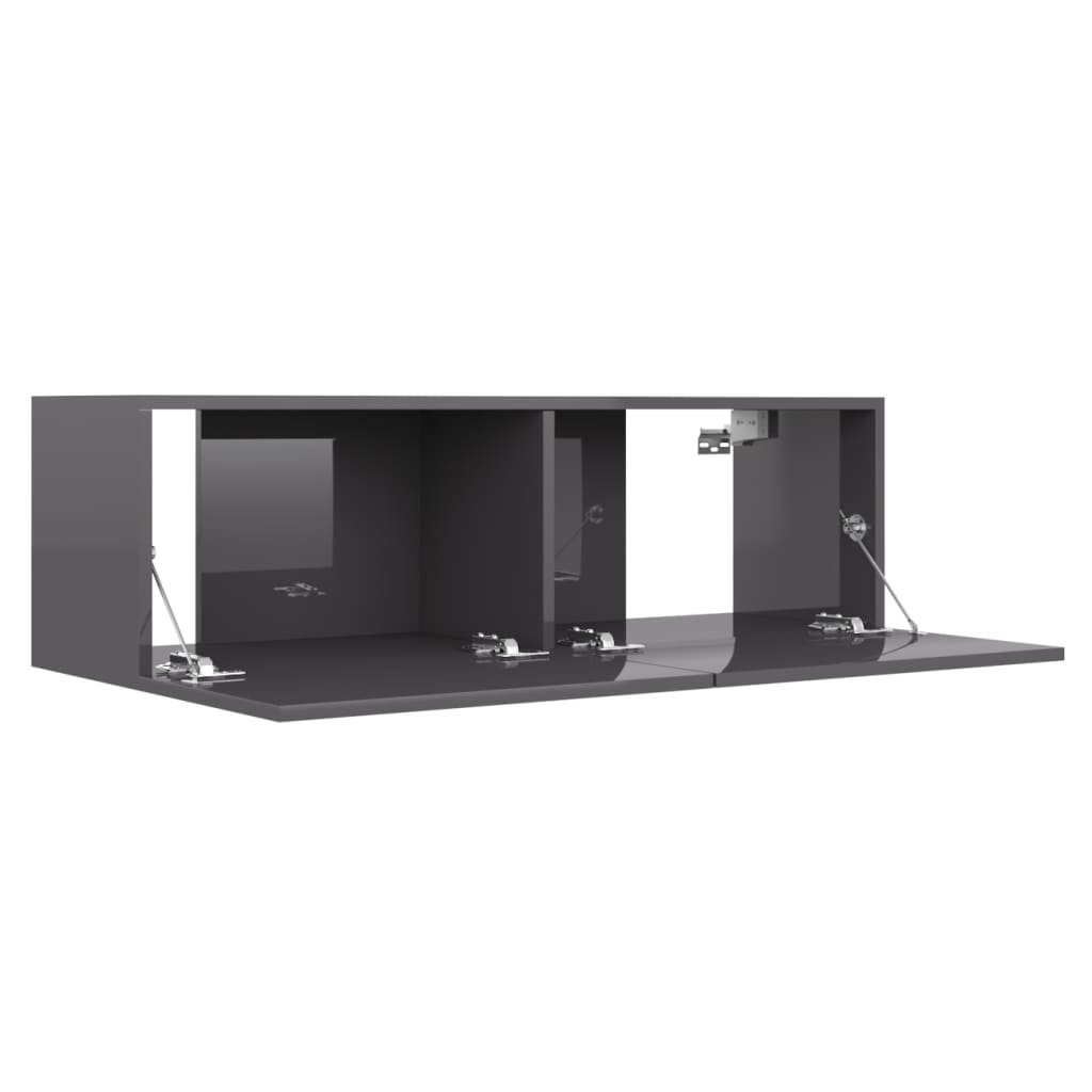 vidaXL TV stolek šedý s vysokým leskem 100 x 30 x 30 cm dřevotříska