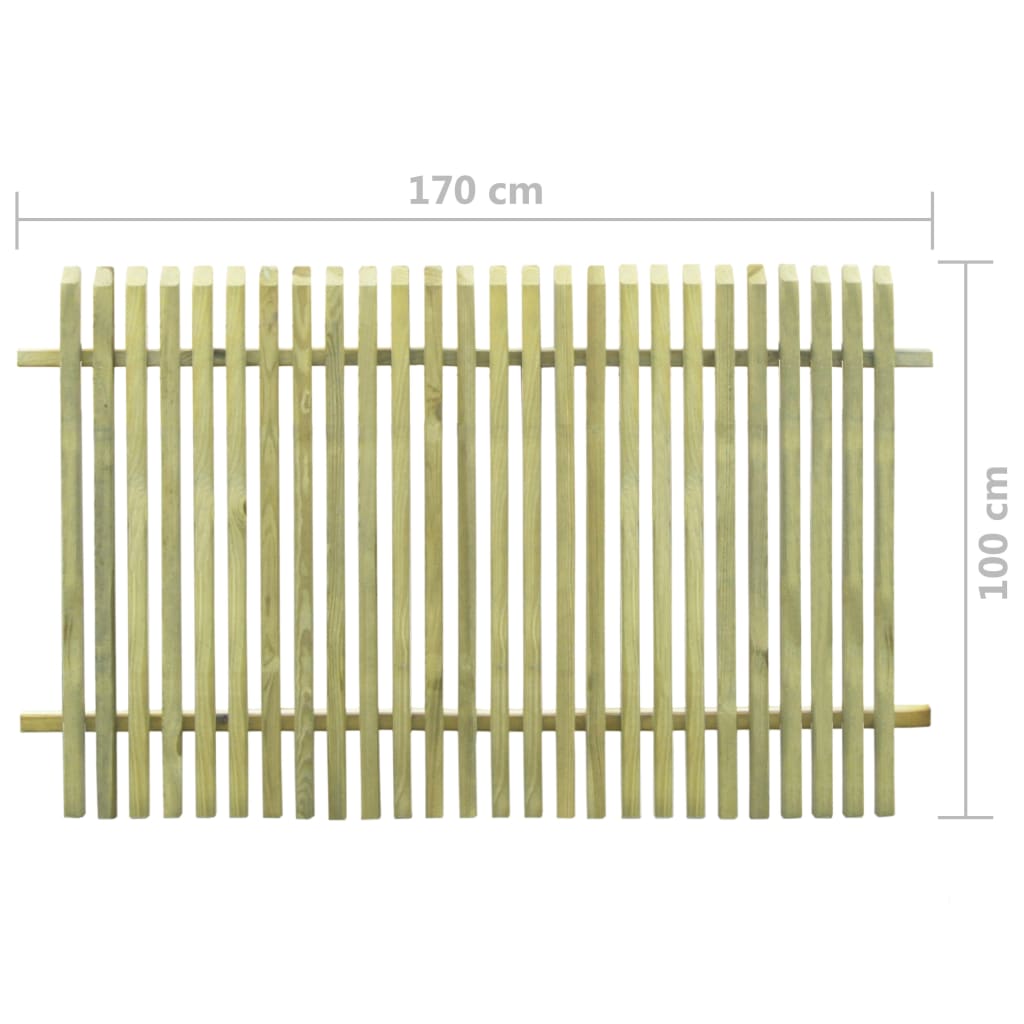vidaXL Zahradní plot impregnovaná borovice 170 x 100 cm