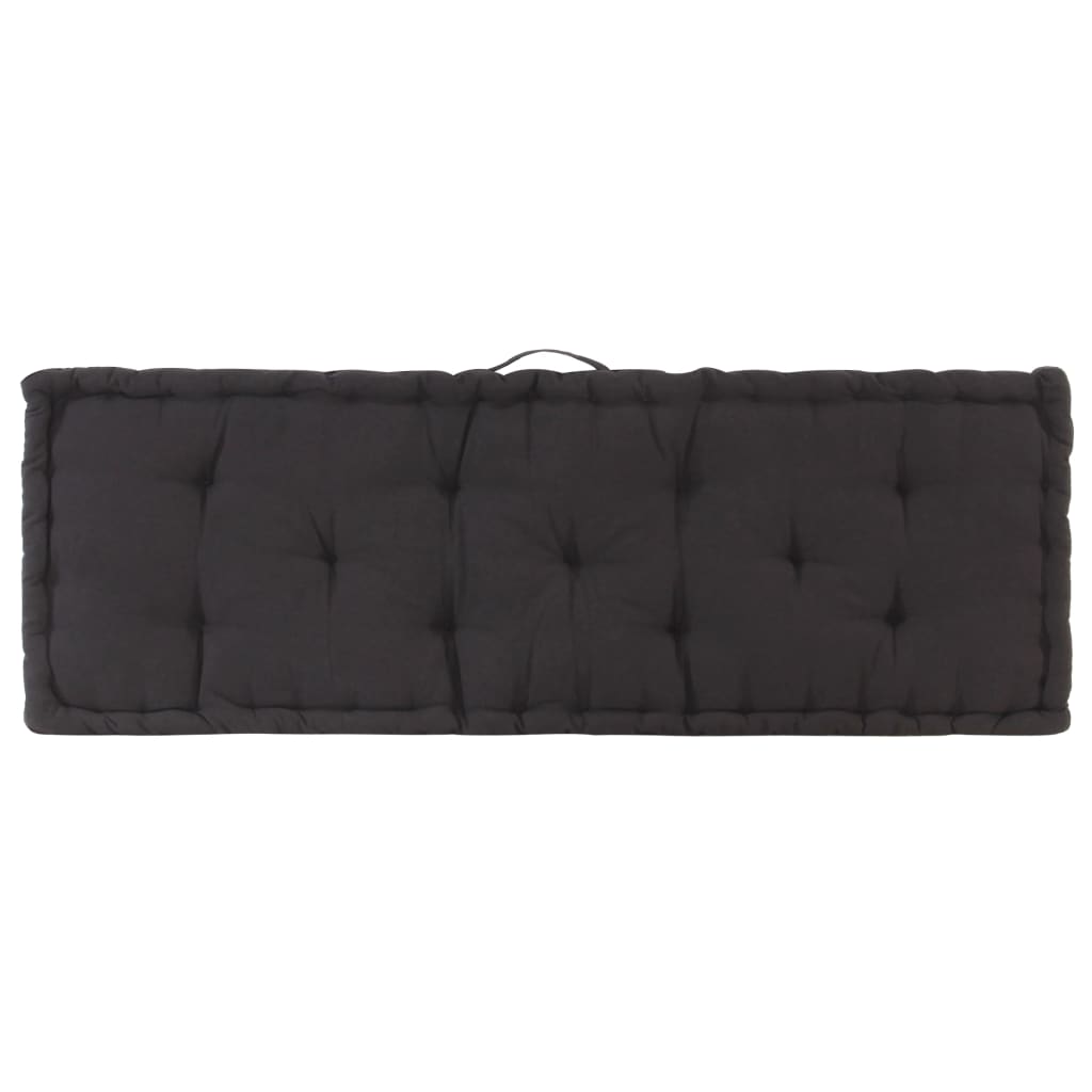 vidaXL Poduška na nábytek z palet bavlna 120 x 40 x 7 cm černá