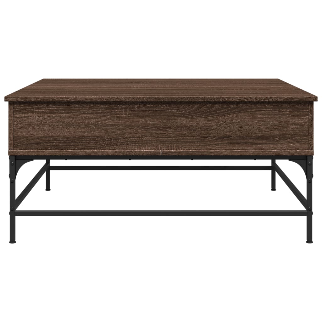 vidaXL Konferenční stolek hnědý dub 95x95x45 cm kompozitní dřevo a kov
