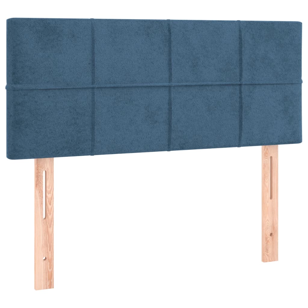 vidaXL Box spring postel s matrací a LED tmavě modrá 120x190 cm samet