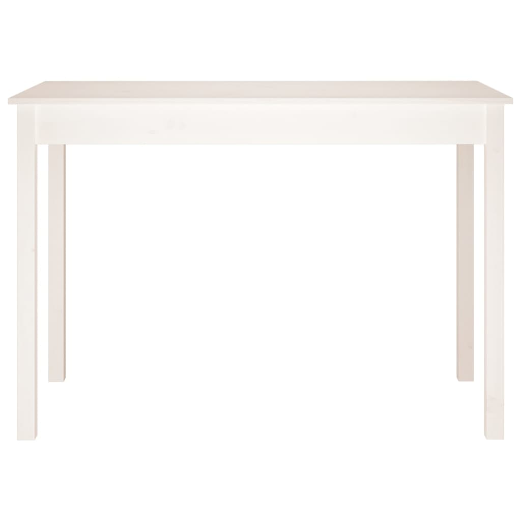 vidaXL Jídelní stůl bílý 110 x 55 x 75 cm masivní borové dřevo
