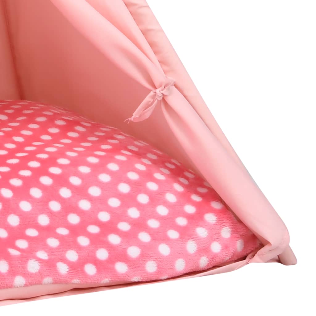vidaXL Kočičí týpí s úložnou taškou peachskin PE růžové 60x60x70 cm