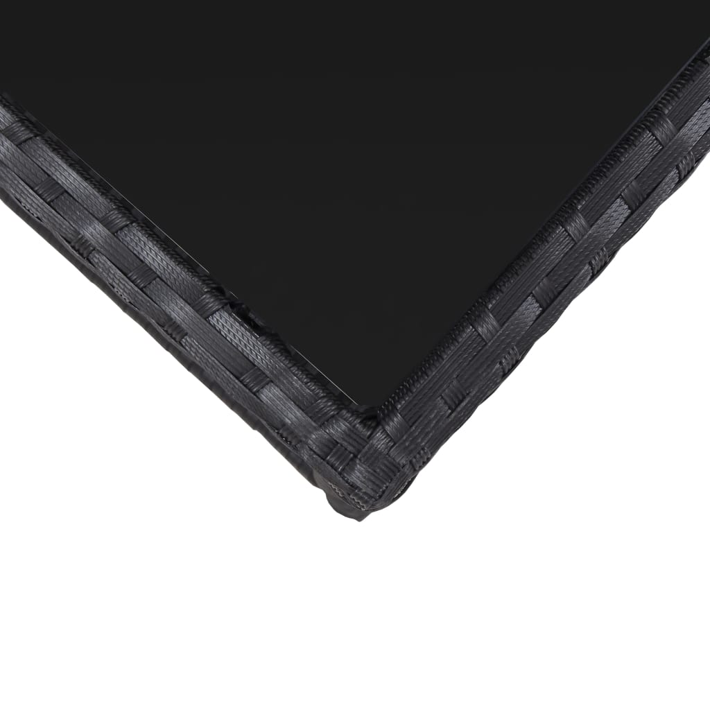 vidaXL 3dílný bistro set s poduškami polyratan černý