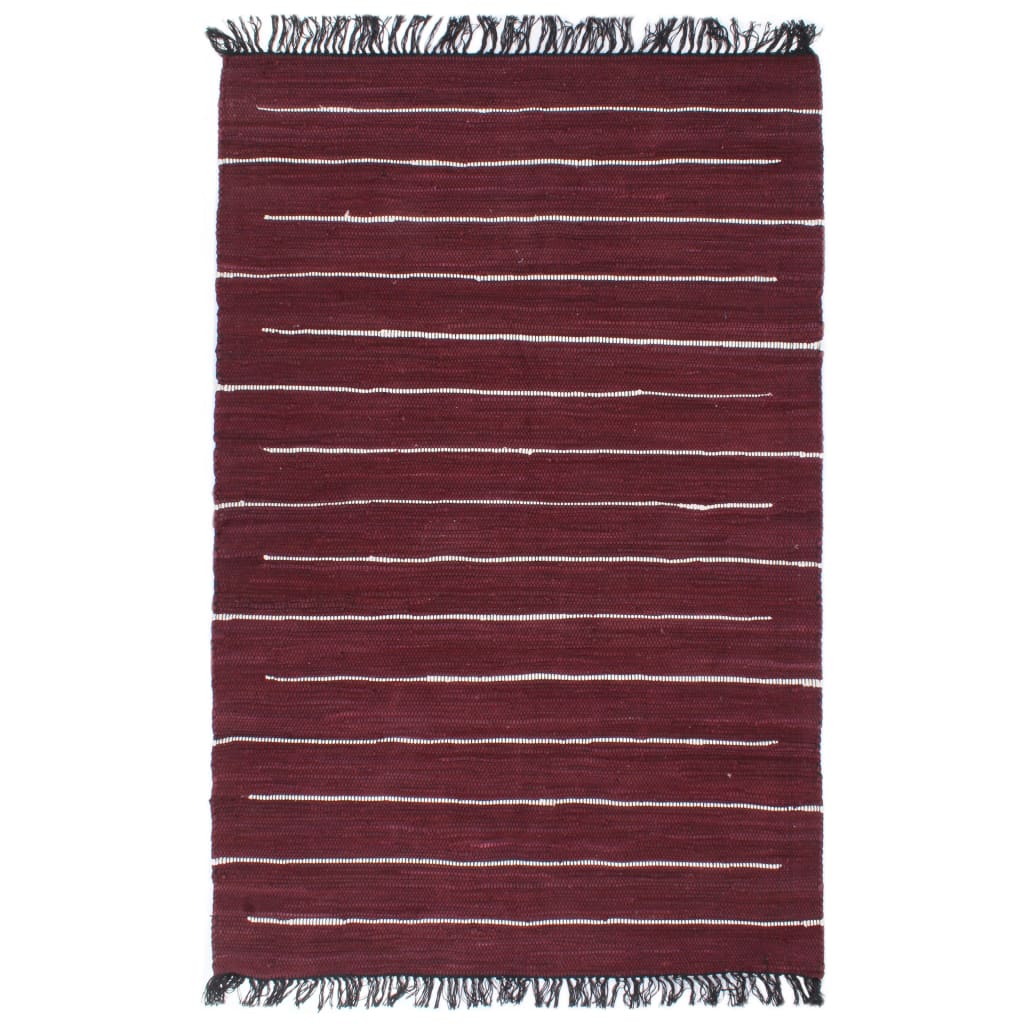 vidaXL Ručně tkaný koberec Chindi bavlna 160 x 230 cm vínový