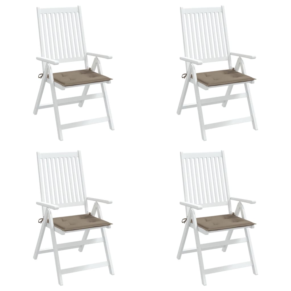 vidaXL Podušky na zahradní židli 4 ks taupe 50x50x3 cm látka oxford