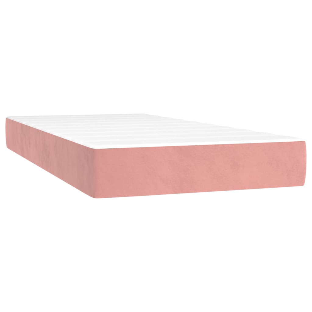 vidaXL Box spring postel s matrací růžová 200x200 cm samet