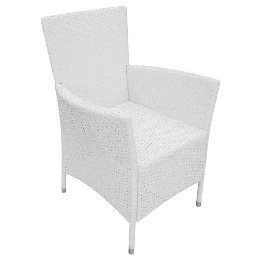 vidaXL Zahradní židle 2 ks s poduškami polyratan bílé