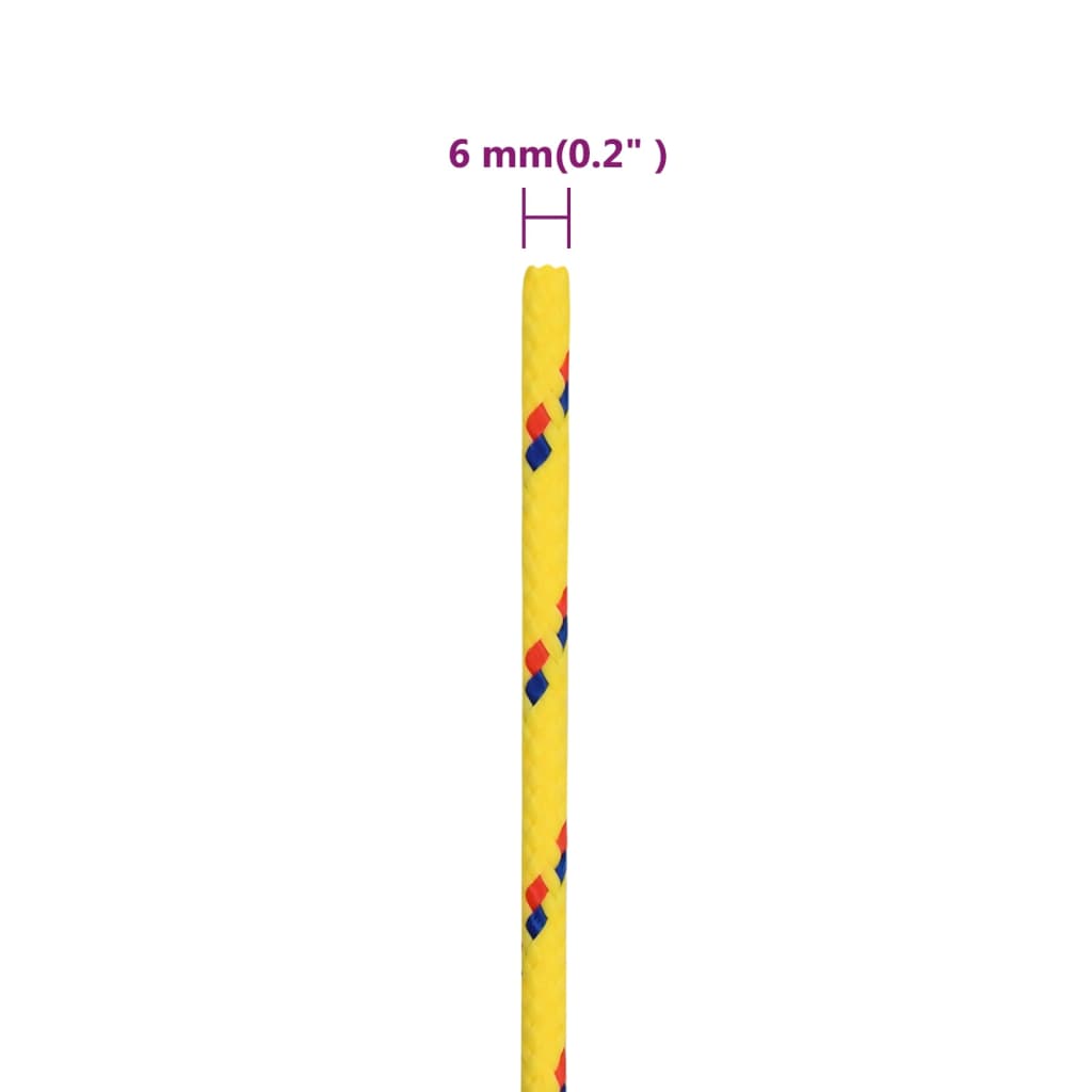 vidaXL Lodní lano žluté 6 mm 500 m polypropylen