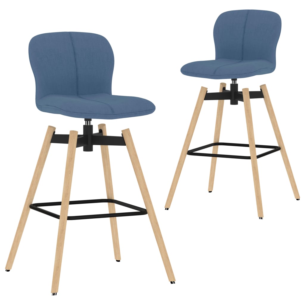 vidaXL Otočné barové židle 2 ks modré textil