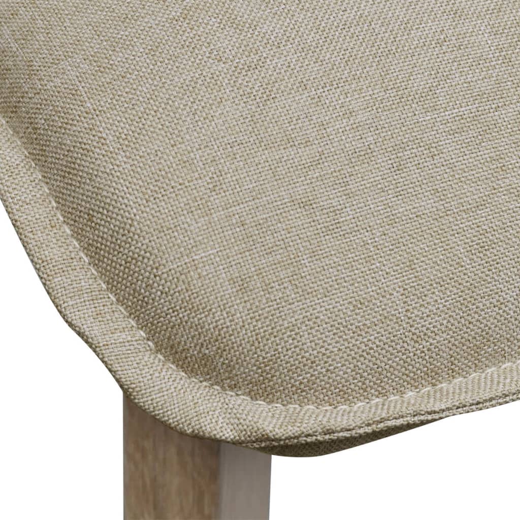 vidaXL Jídelní židle 4 ks béžové textil a masivní dubové dřevo