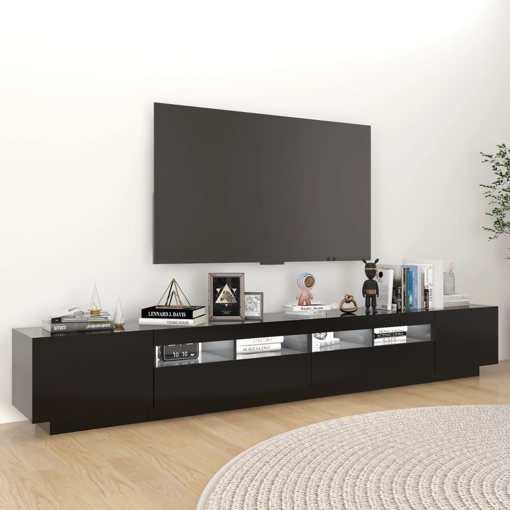 vidaXL TV skříňka s LED osvětlením černá 260 x 35 x 40 cm