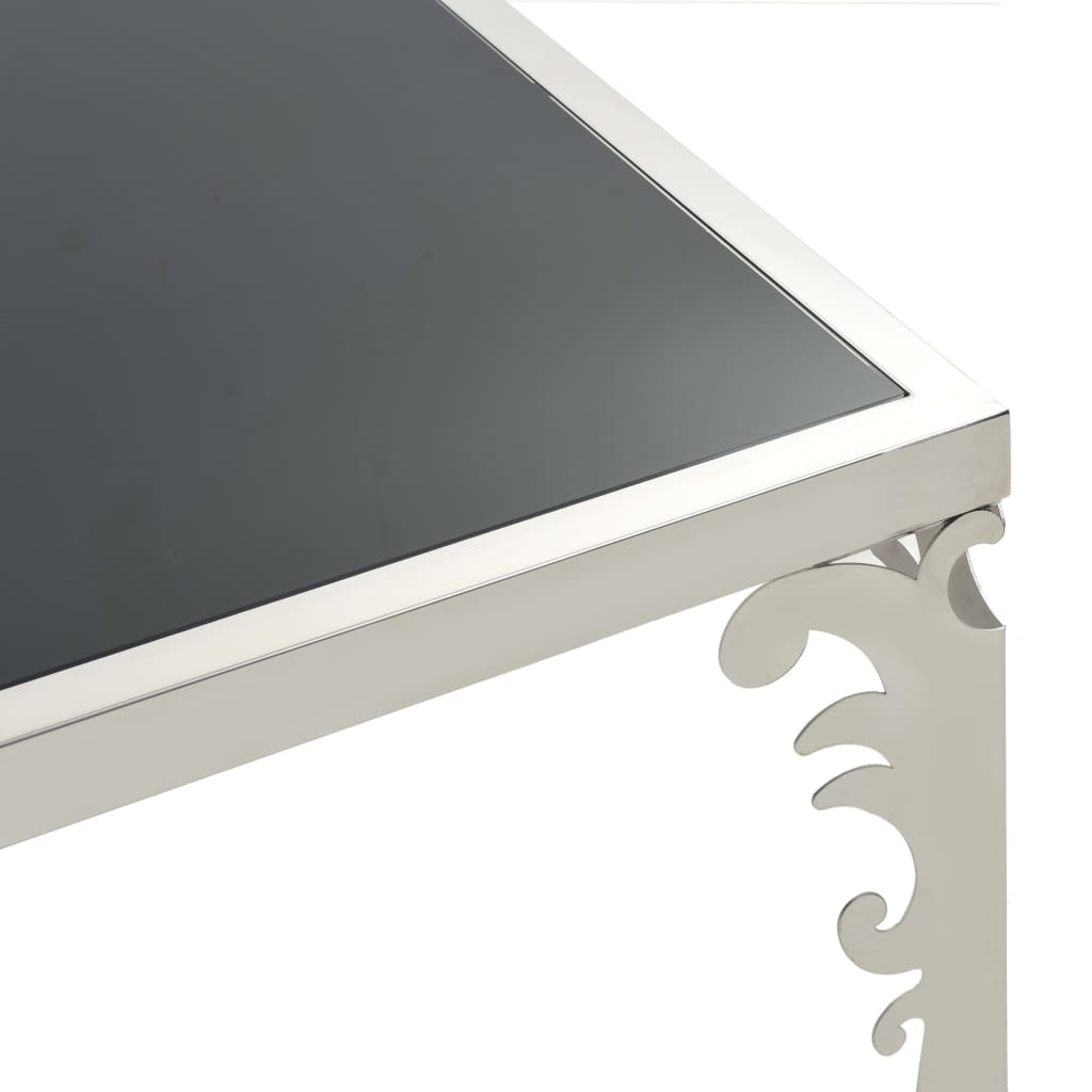 vidaXL Zrcadlový konferenční stolek nerezová ocel a sklo 80x60x44cm