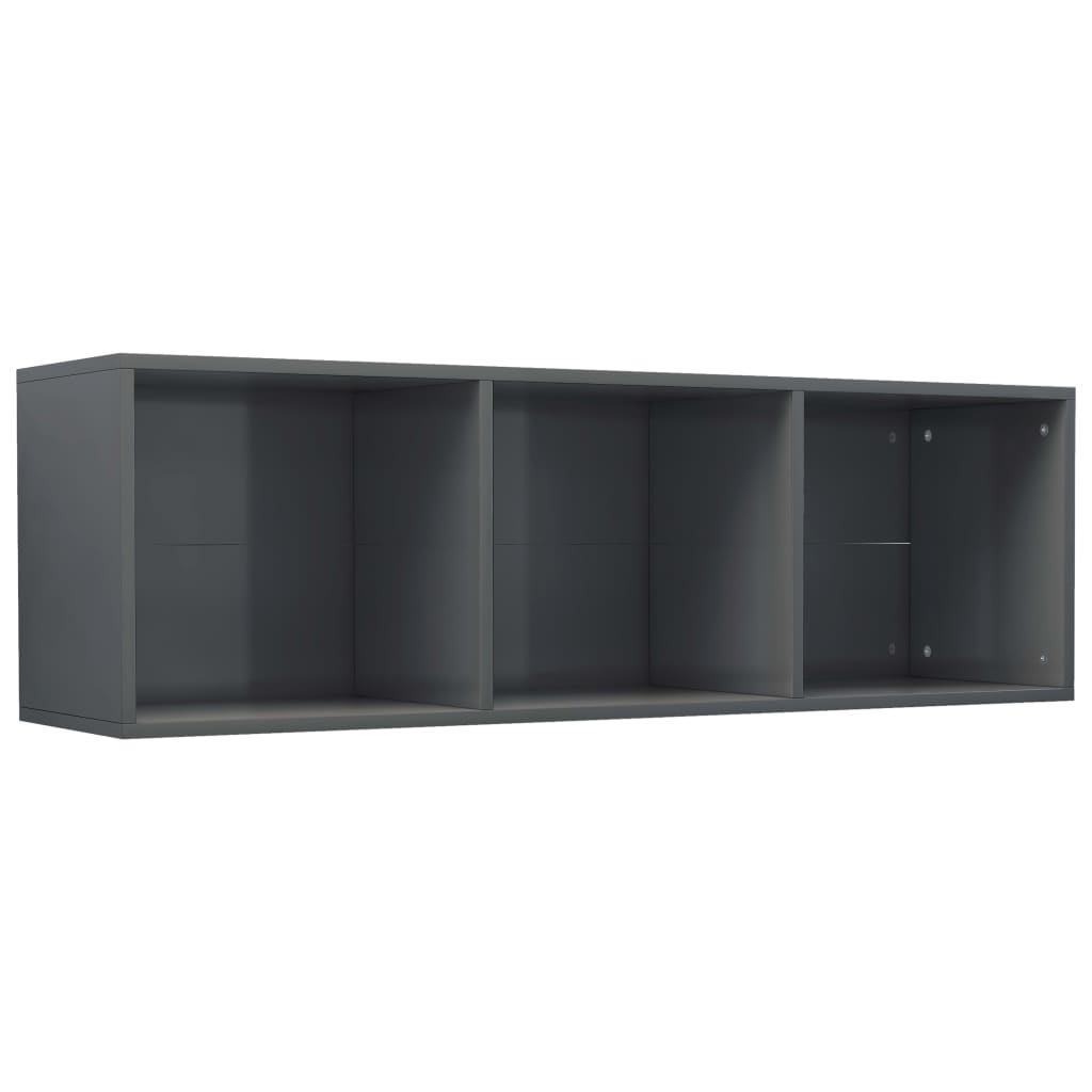 vidaXL Knihovna / TV skříňka šedá vysoký lesk 36x30x114 cm dřevotříska
