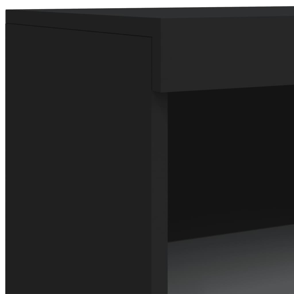 vidaXL Příborníky s LED osvětlením 3 ks černé kompozitní dřevo