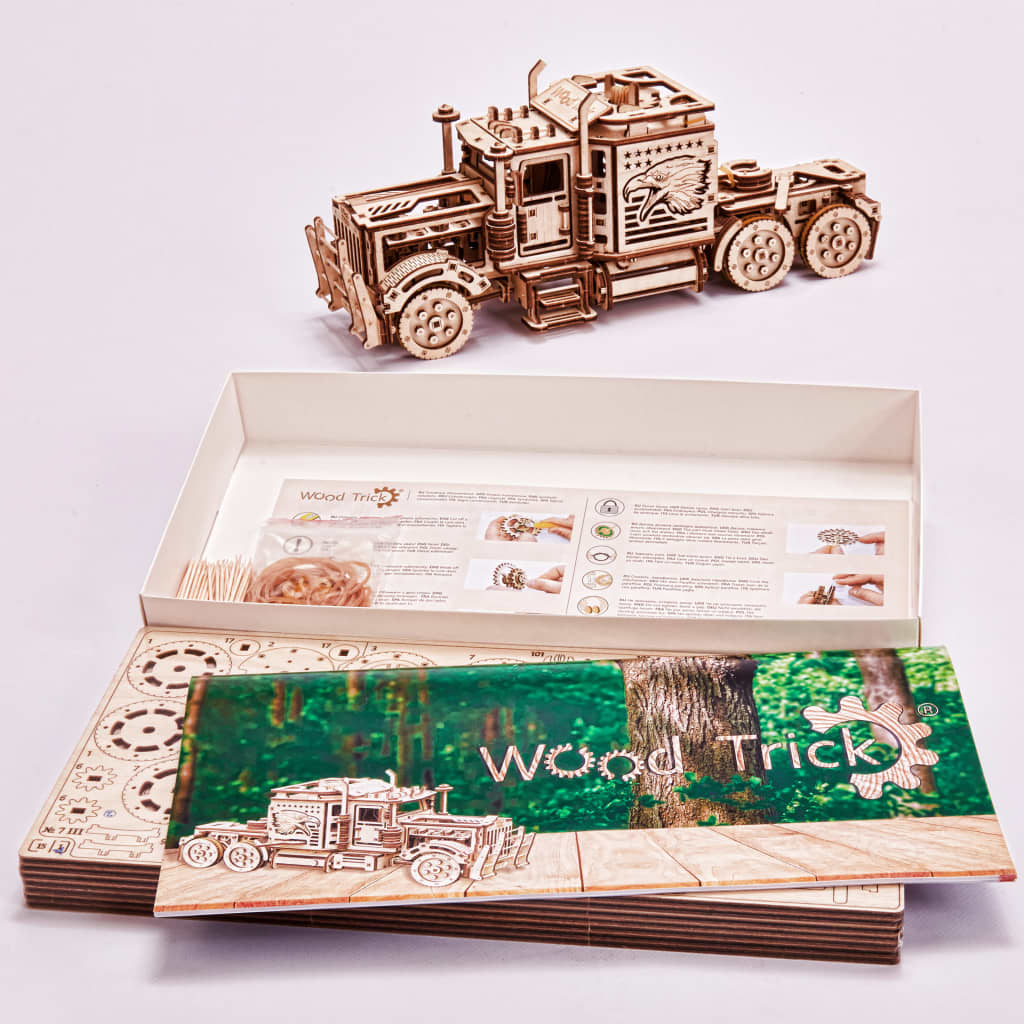 425874 Wood Trick Wooden Scale Model Kit Big Rig