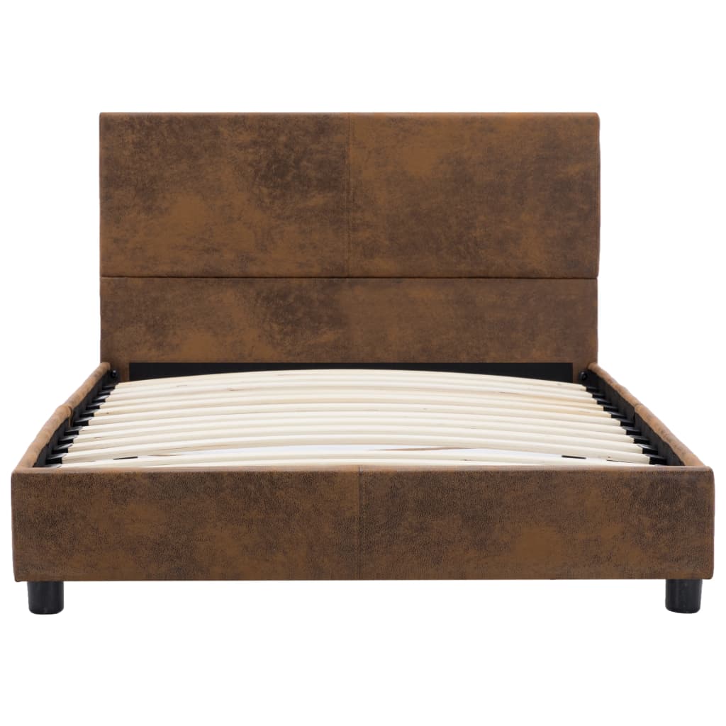 vidaXL Rám postele hnědý umělá broušená kůže 100 x 200 cm