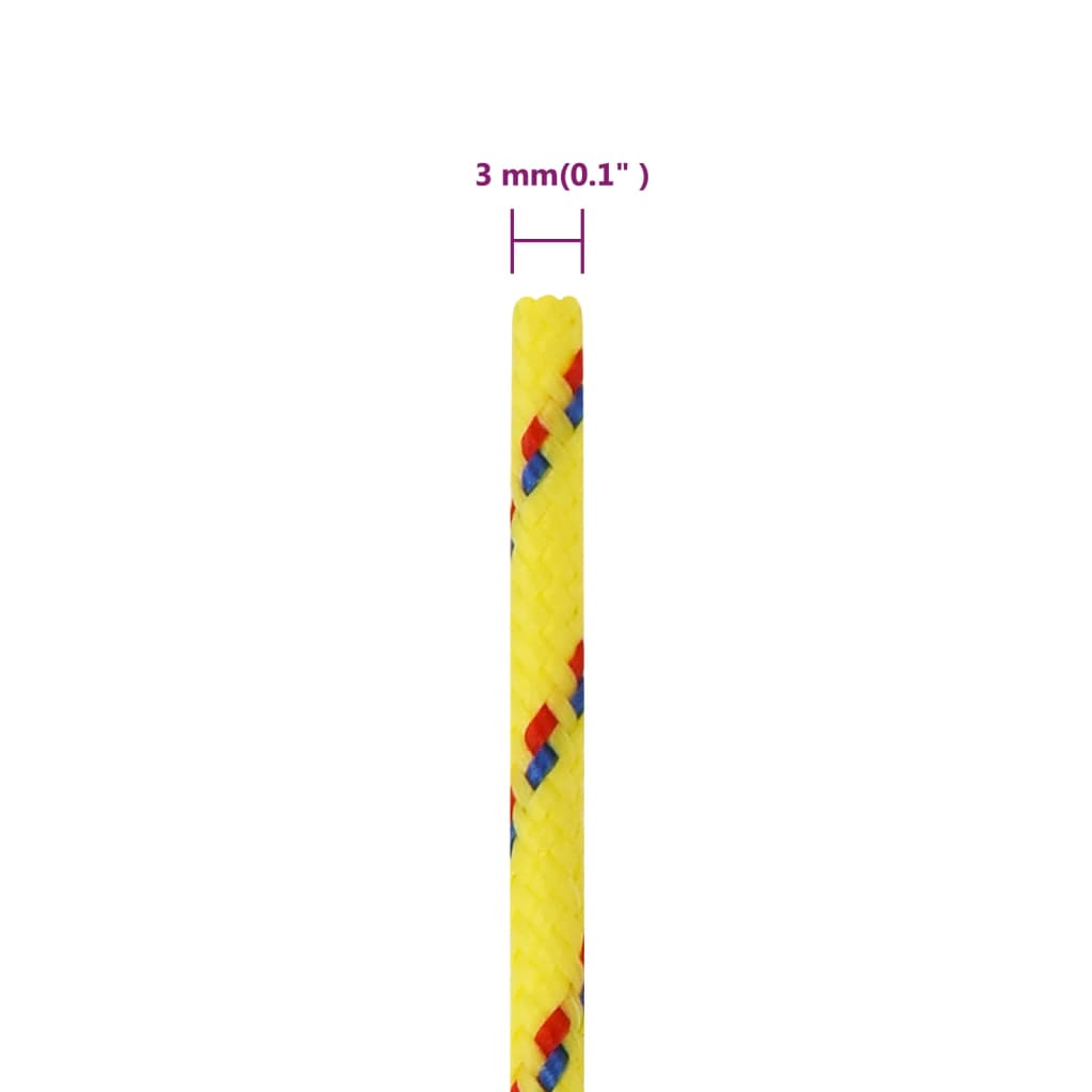 vidaXL Lodní lano žluté 3 mm 100 m polypropylen