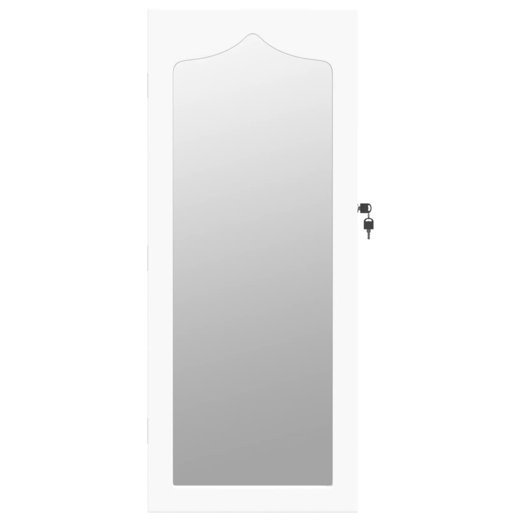 vidaXL Zrcadlová šperkovnice nástěnná bílá 37,5 x 10 x 90 cm