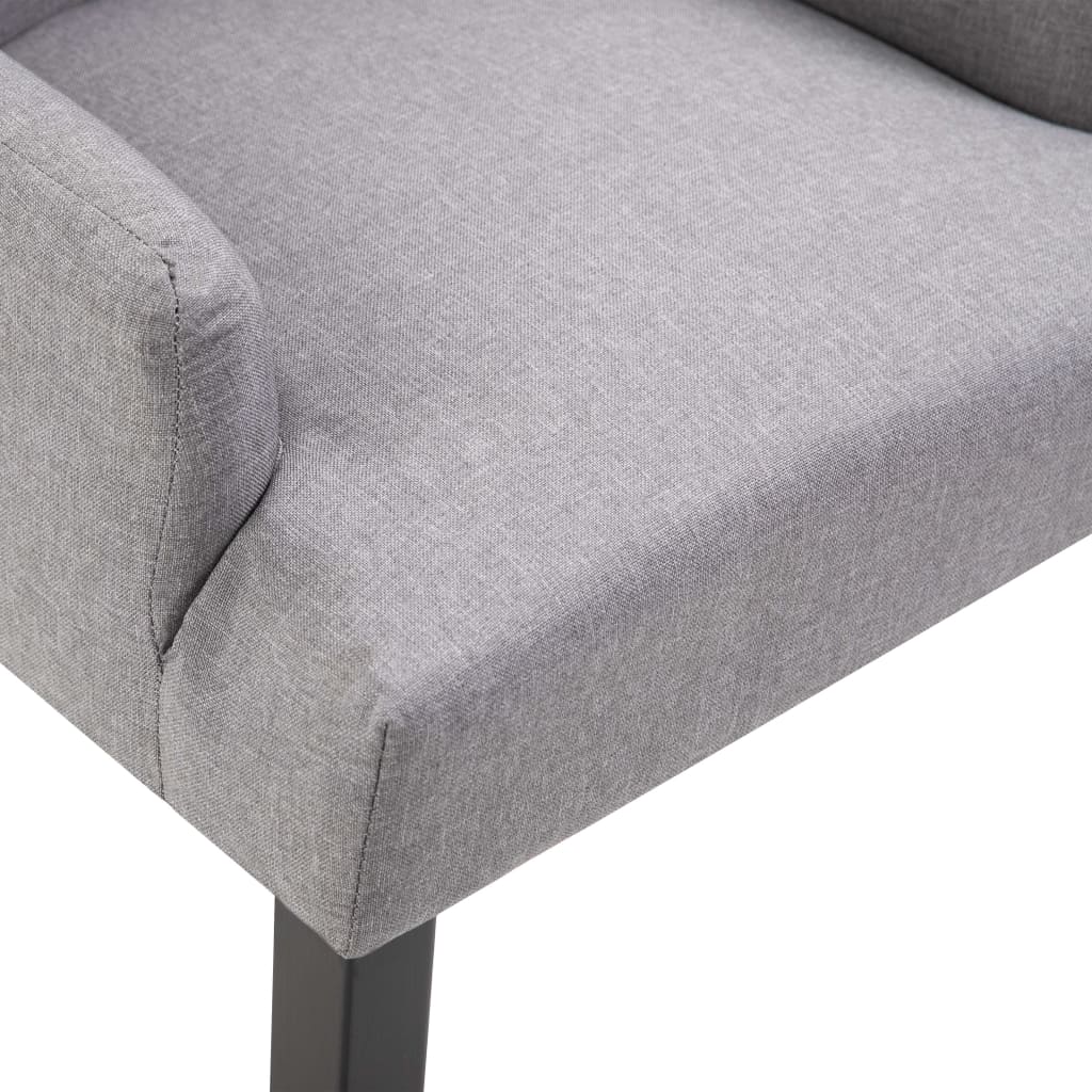 vidaXL Jídelní židle s područkami 6 ks světle šedé textil