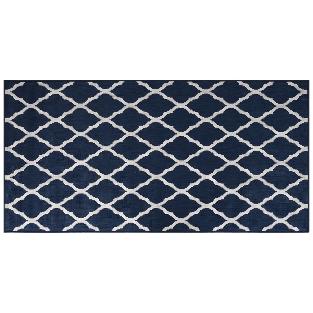 vidaXL Venkovní koberec námořnicky modrý a bílý 100x200 cm oboustranný
