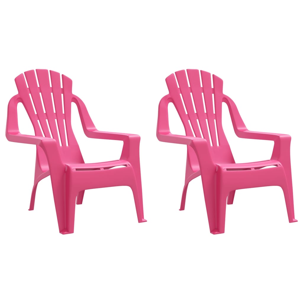 vidaXL Zahradní židle 2 ks pro děti růžové 37x34x44 cm PP vzhled dřeva