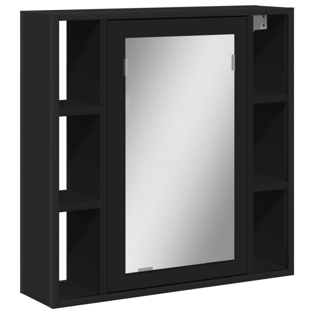 vidaXL Koupelnová skříňka se zrcadlem černá 60 x 16 x 60 cm kompozit