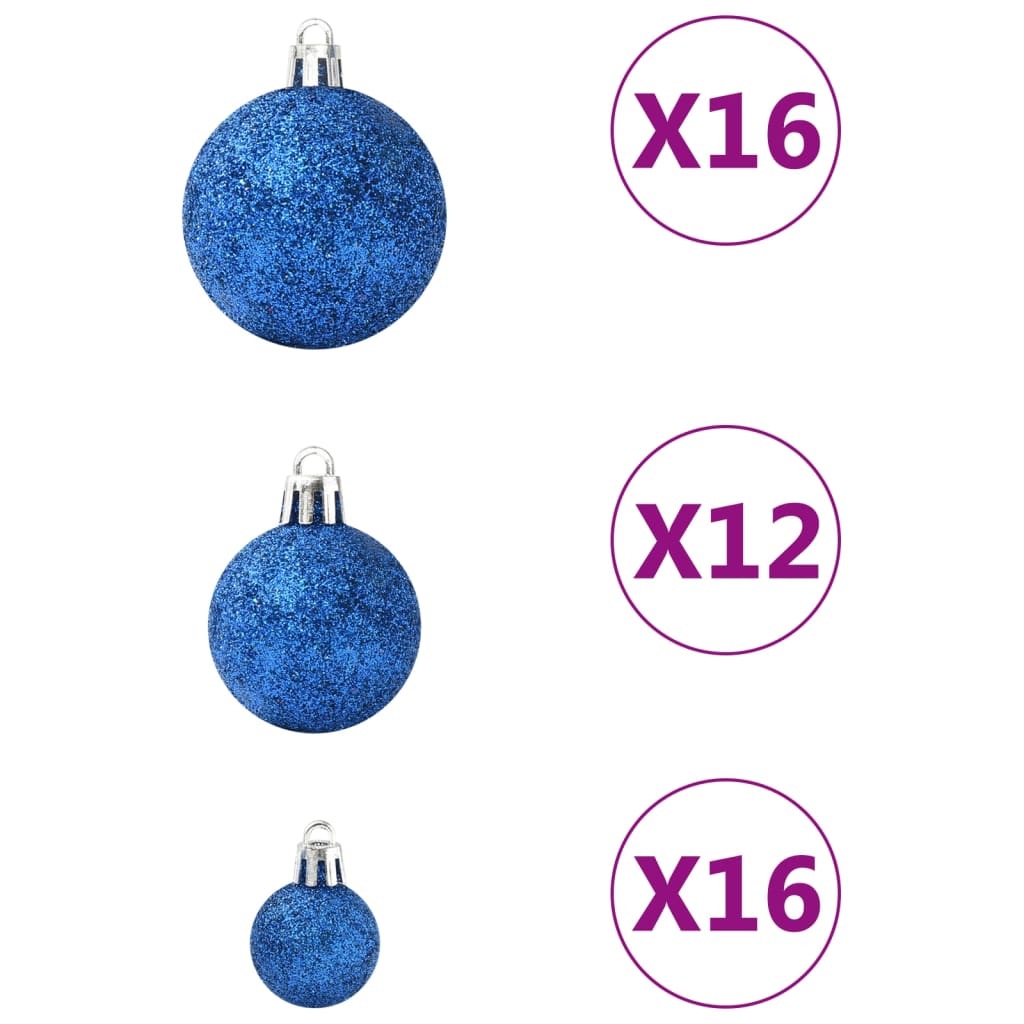 vidaXL Sada vánočních baněk 100 kusů modrá