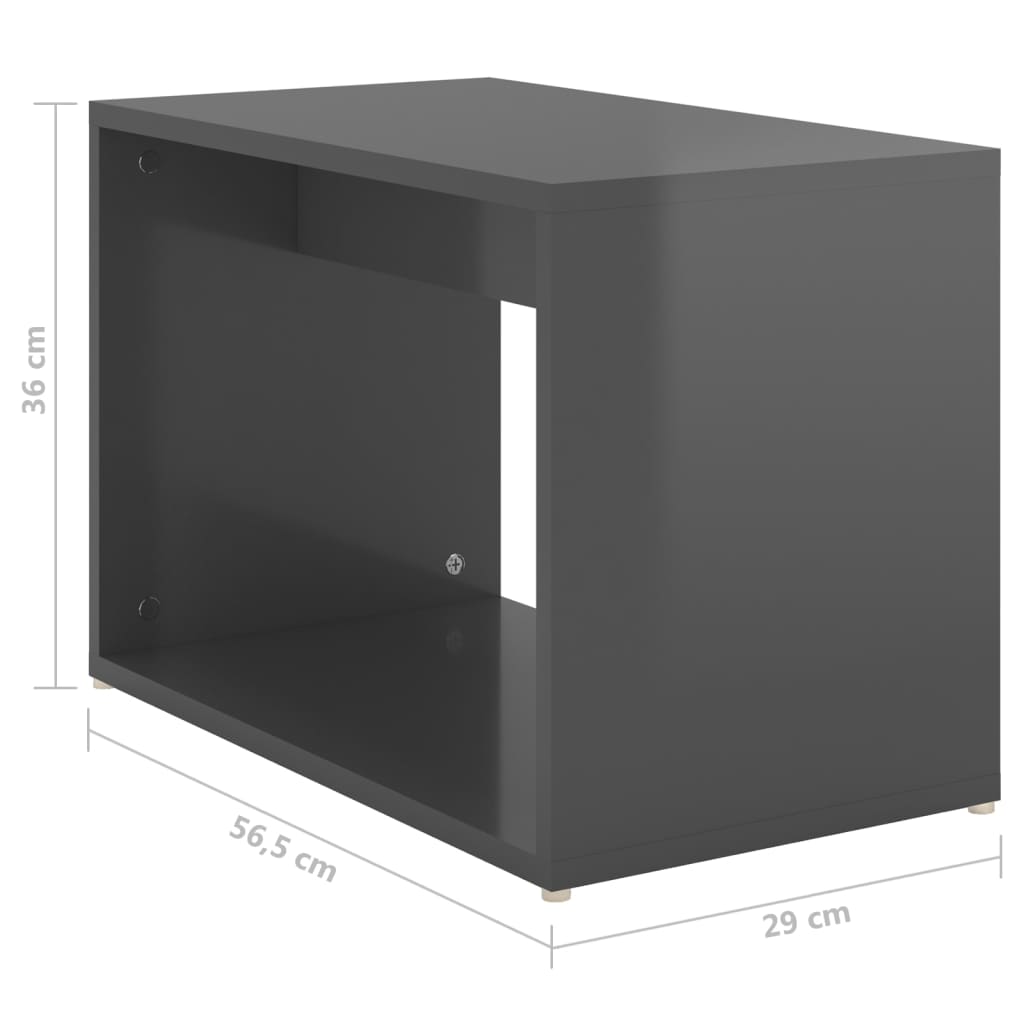 vidaXL Sada 3 konferenčních stolků šedá s vysokým leskem 60x60x30 cm