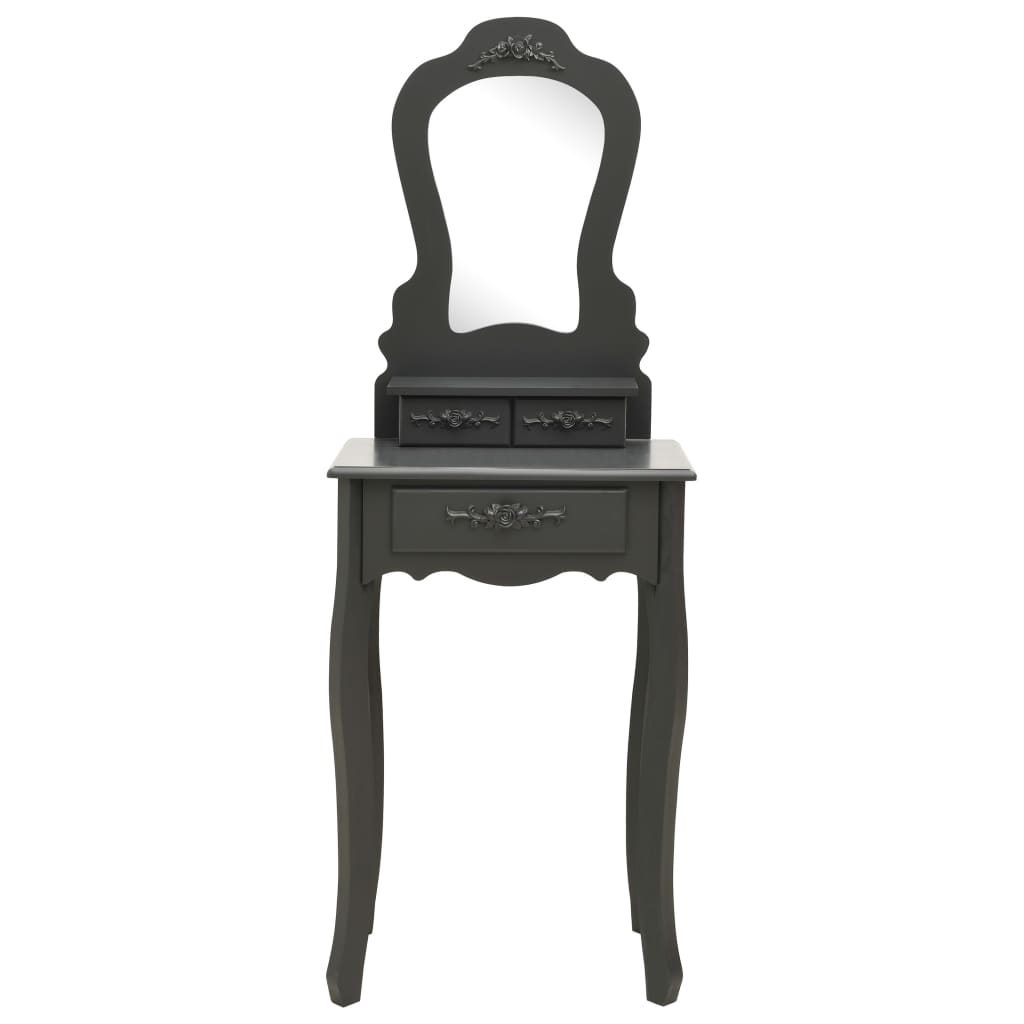vidaXL Toaletní stolek se stoličkou šedý 50 x 59 x 136 cm pavlovnia