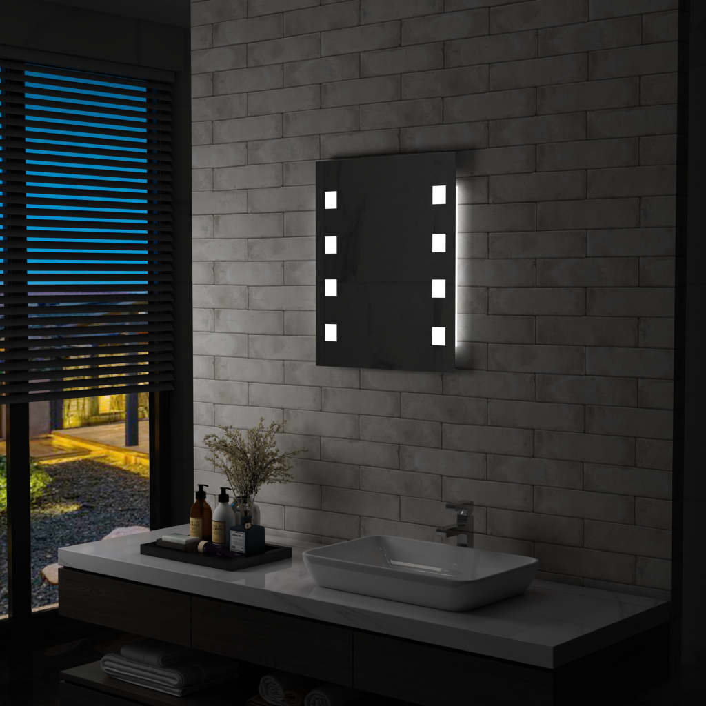 vidaXL Koupelnové nástěnné zrcadlo s LED osvětlením 50 x 60 cm