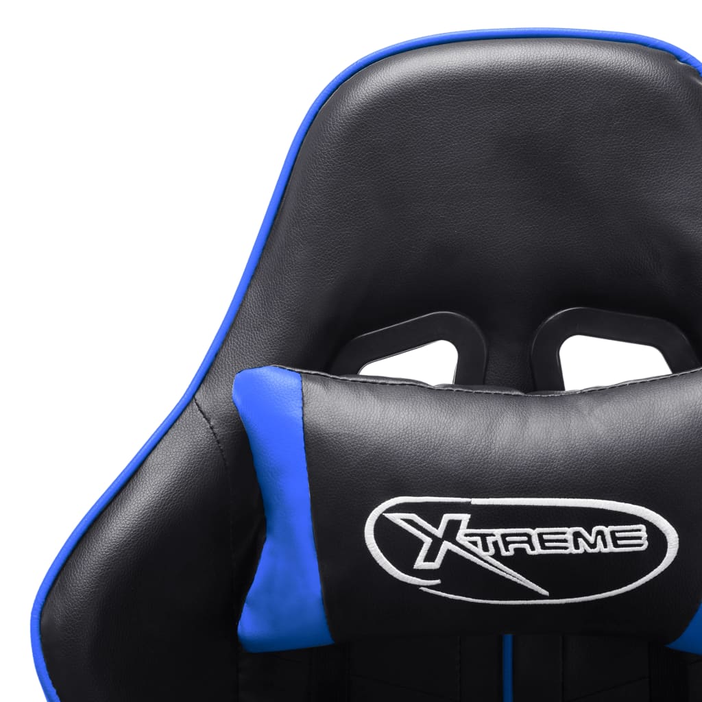 vidaXL Herní židle černá a modrá umělá kůže