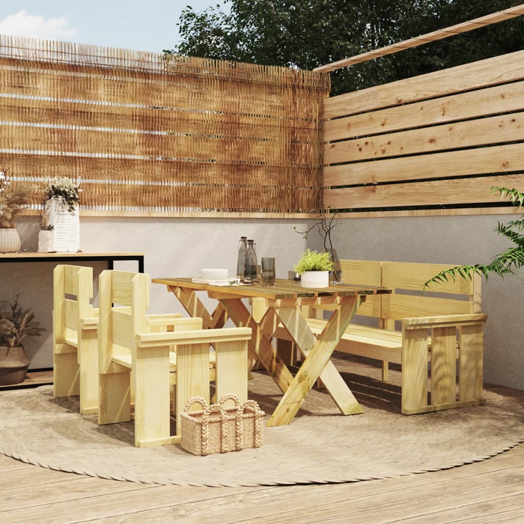 vidaXL 4dílný zahradní jídelní set impregnované borové dřevo