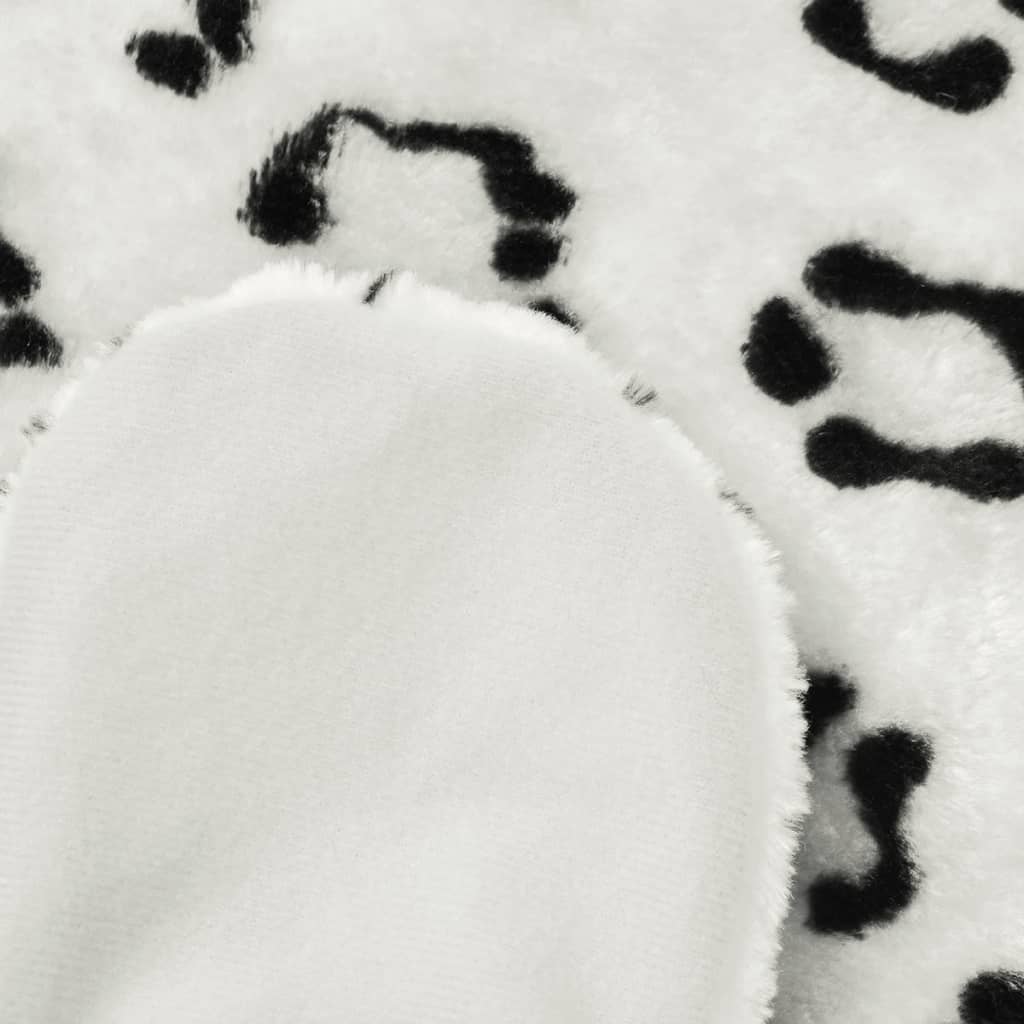 vidaXL Plyšový koberec leopard 139 cm bílý